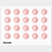 Sticker Rond Bouche portant mignonne bébé fille Baby shower Sti (Feuille)