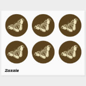 Sticker Rond Bouche tzigane, chocolat brun et beige (Feuille)