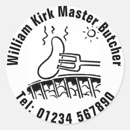 Sticker Rond Boucher maître (Devant)