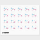 Sticker Rond Bouches roses bleues (Feuille)