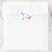 Sticker Rond Bouches roses bleues (Sac)