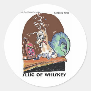 Sticker Rond Bouchon De Whiskey Drôle Cadeaux D'Escargot Et Tee
