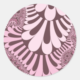 Sticker Rond Boucle rose et Rose