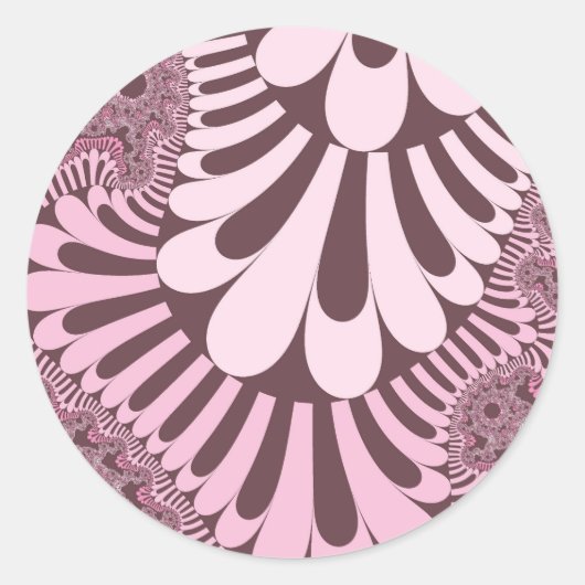 Sticker Rond Boucle rose et Rose (Devant)