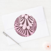 Sticker Rond Boucle rose et Rose (Enveloppe)