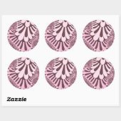 Sticker Rond Boucle rose et Rose (Feuille)