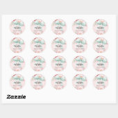 Sticker Rond Boucles d'arc grèze rose pâle monogramme (Feuille)