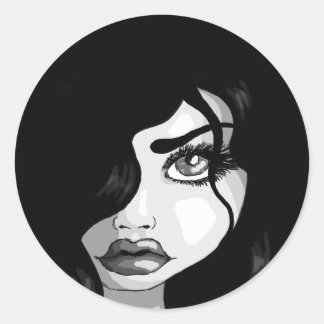 Sticker Rond Boucles sombres