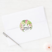 Sticker Rond Boucles vertes hydrangea rose cupcake toppers (Enveloppe)