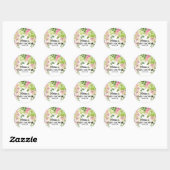 Sticker Rond Boucles vertes hydrangea rose cupcake toppers (Feuille)