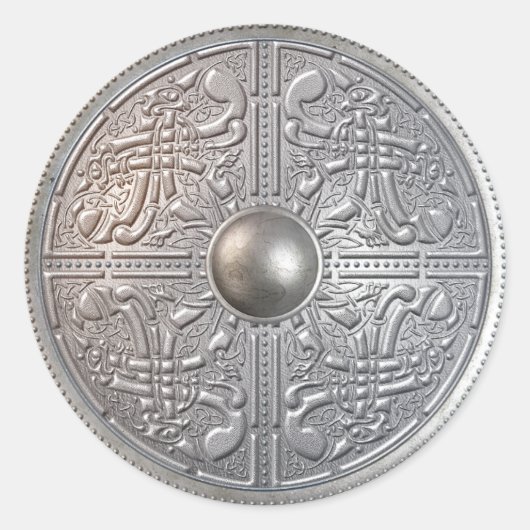 Sticker Rond Bouclier argenté 14 (Devant)