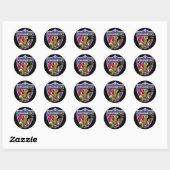 Sticker Rond Bouclier d'aigle pompier (Feuille)