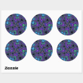 Sticker Rond Bouclier d'aquarelle violet (Feuille)