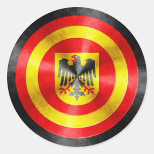 Sticker Rond Bouclier de héros de capitaine Allemagne
