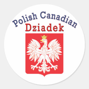 Sticker Rond Bouclier de l'aigle canadien polonais Dziadek