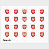 Sticker Rond Bouclier de l'aigle polska (Feuille)
