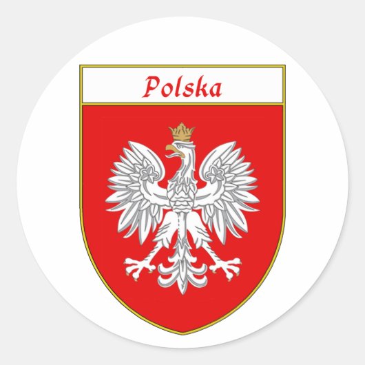 Sticker Rond Bouclier de l'aigle polska (Devant)