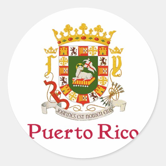 Sticker Rond Bouclier de Porto Rico (Devant)