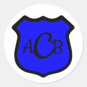 Sticker Rond Bouclier de St. Michael avec monogramme (Devant)