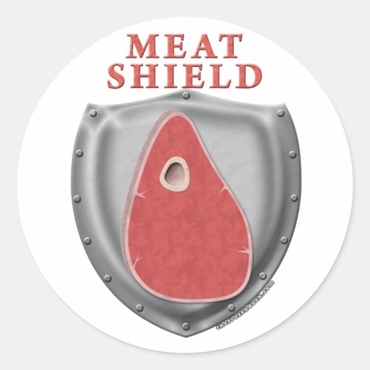 Sticker Rond Bouclier de viande (Devant)