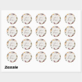Sticker Rond Bouclier d'enveloppes Mariage beige orange bordeau (Feuille)
