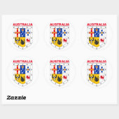 Sticker Rond Bouclier des armes d'Australie (Feuille)