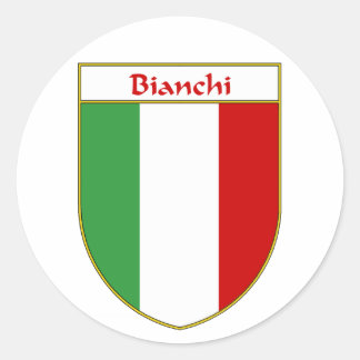 Sticker Rond Bouclier Drapeau Italien Bianchi