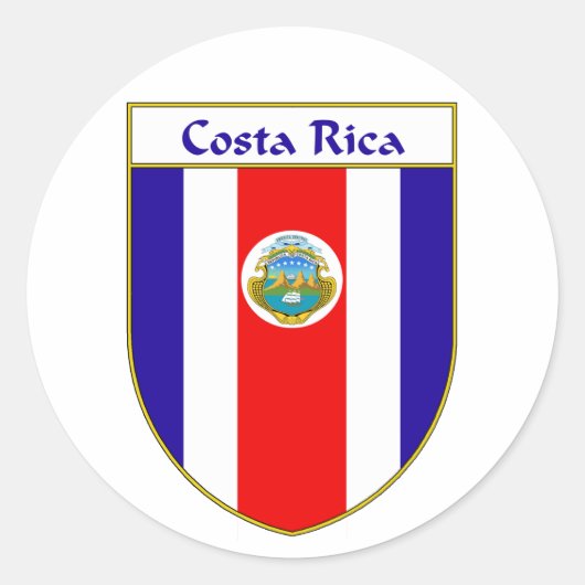 Sticker Rond Bouclier du drapeau du Costa Rica (Devant)