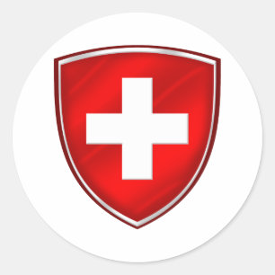 Sticker Rond Bouclier emblème suisse pour les Suisses