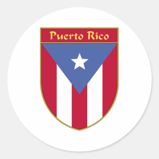 Sticker Rond Bouclier indicateur Porto Rico (Devant)