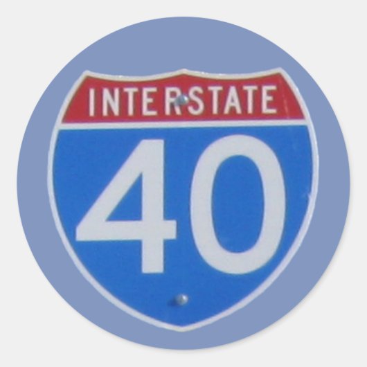 Sticker Rond Bouclier Interstate 40 (Devant)