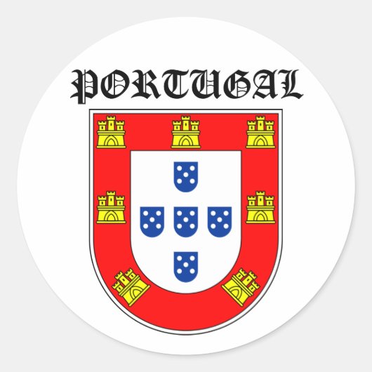 Sticker Rond Bouclier le Portugal (Devant)