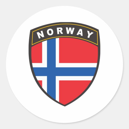 Sticker Rond Bouclier noir Norvège (Devant)