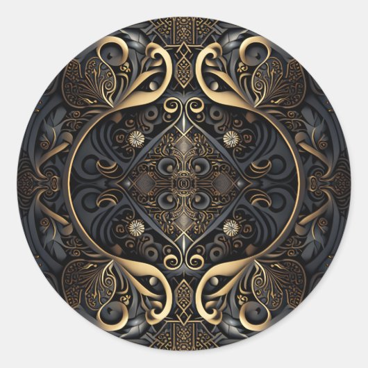 Sticker Rond Bouclier ornemental du Moyen Âge (Devant)