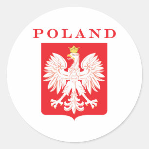 Sticker Rond Bouclier rouge aigle polonais