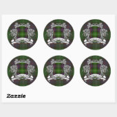 Sticker Rond Bouclier tartan du Sutherland (Feuille)