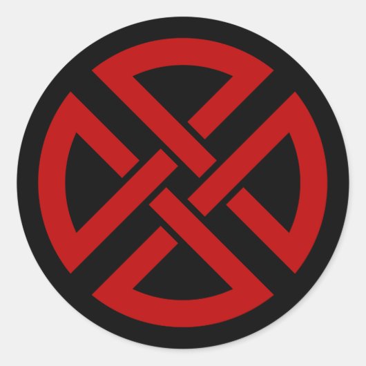 Sticker Rond Bouclier (version celtique en rouge et noir) (Devant)