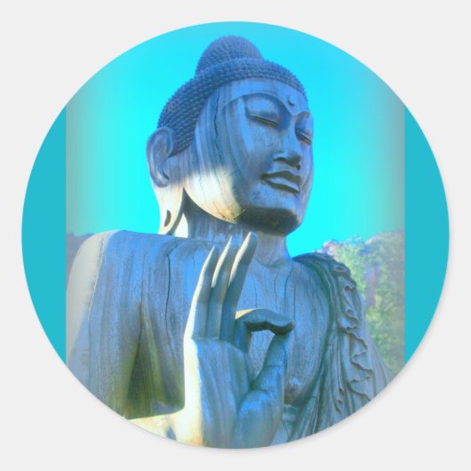 Sticker Rond bouddha bleu (Devant)