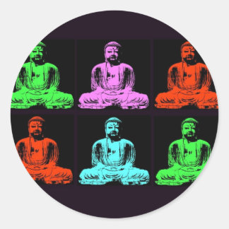 Sticker Rond Bouddha Collage