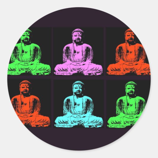 Sticker Rond Bouddha Collage (Devant)