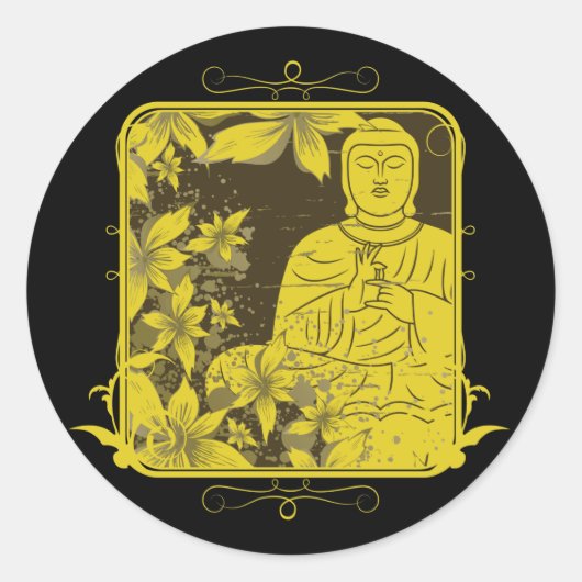 Sticker Rond Bouddha d'or (Devant)