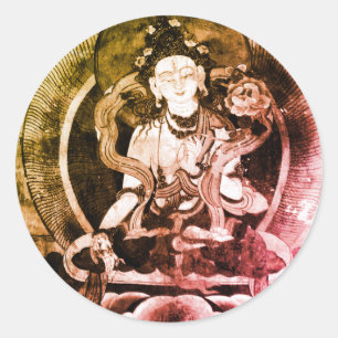 Sticker Rond Bouddha, Héroïka Vintage, Tibet