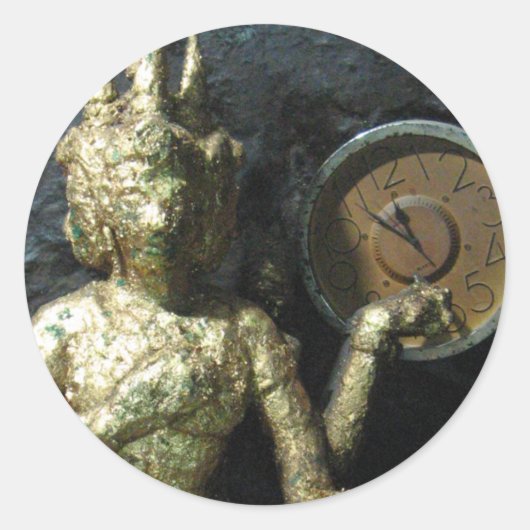 Sticker Rond Bouddha Heure ... Thaïlande (Devant)