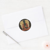 Sticker Rond Bouddha Méditant Yin Yang (Enveloppe)