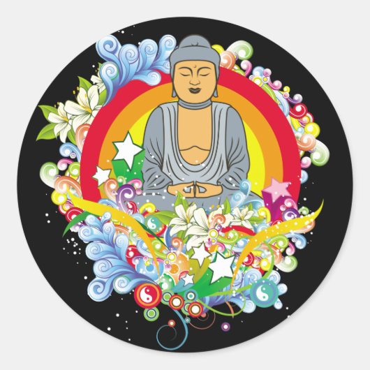 Sticker Rond Bouddha Nirvana (Devant)