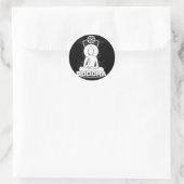 Sticker Rond Bouddha noir et blanc (Sac)