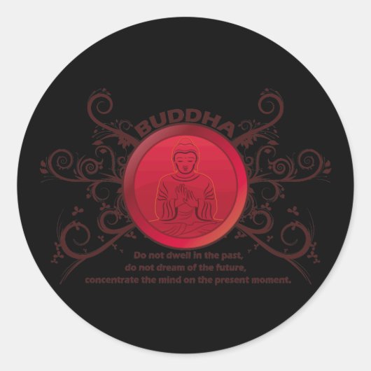 Sticker Rond Bouddha présent (Devant)