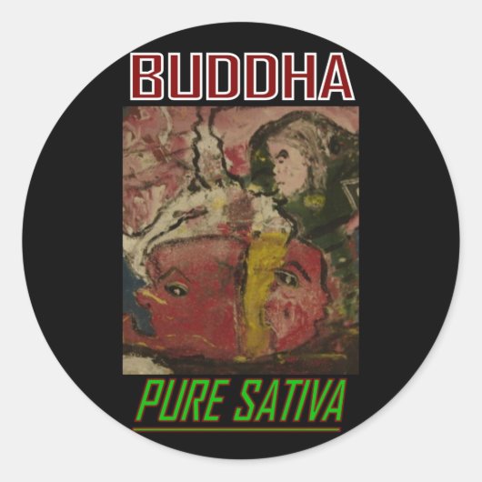 STICKER ROND BOUDDHA PURE SATIVA (Devant)