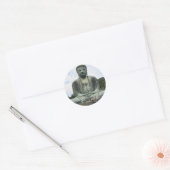Sticker Rond Bouddha Statue Bouddhisme (Enveloppe)