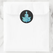 Sticker Rond Bouddha sur Lotus Blue (Sac)